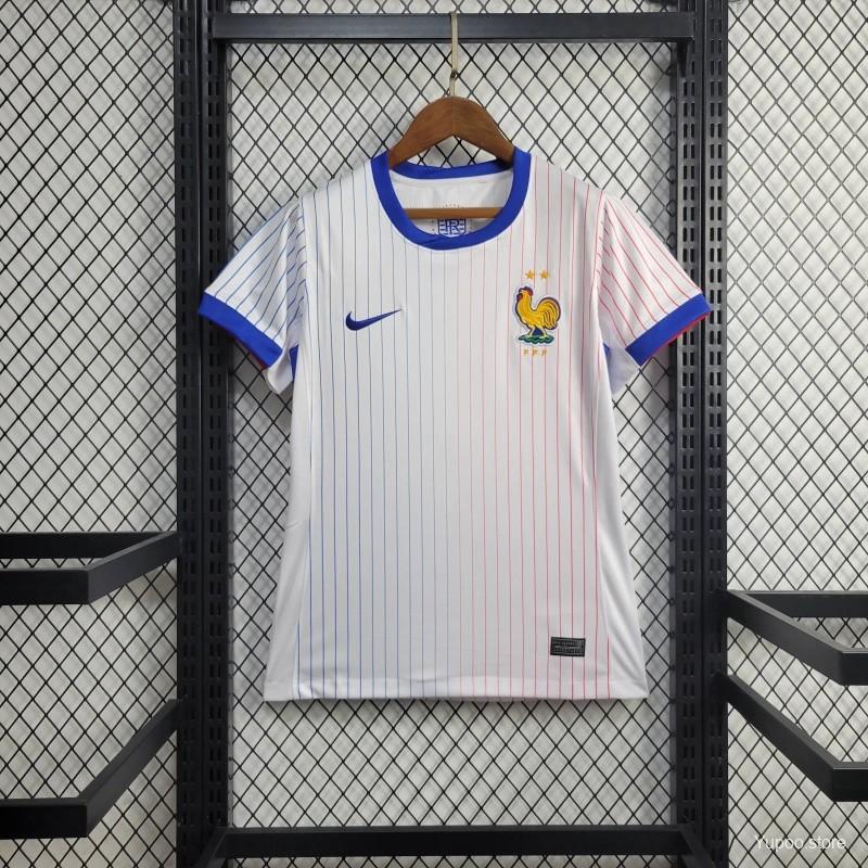 Camiseta de fútbol Francia 2024/25 VISITANTE MANGA CORTA VERSION FAN